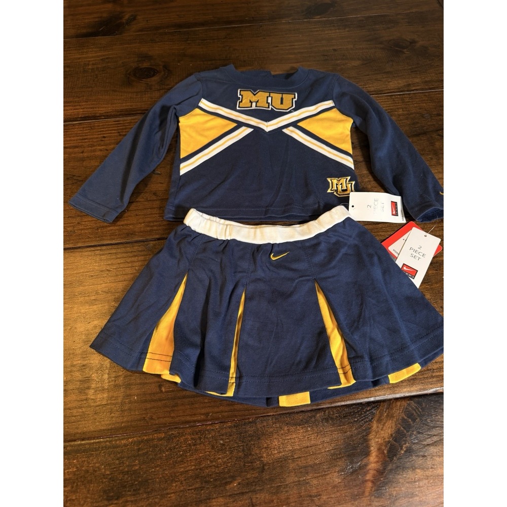Nike Team Missouri Tigers Mizzou Cheerleader Outfit 24M 2 Piece Skirt Top
